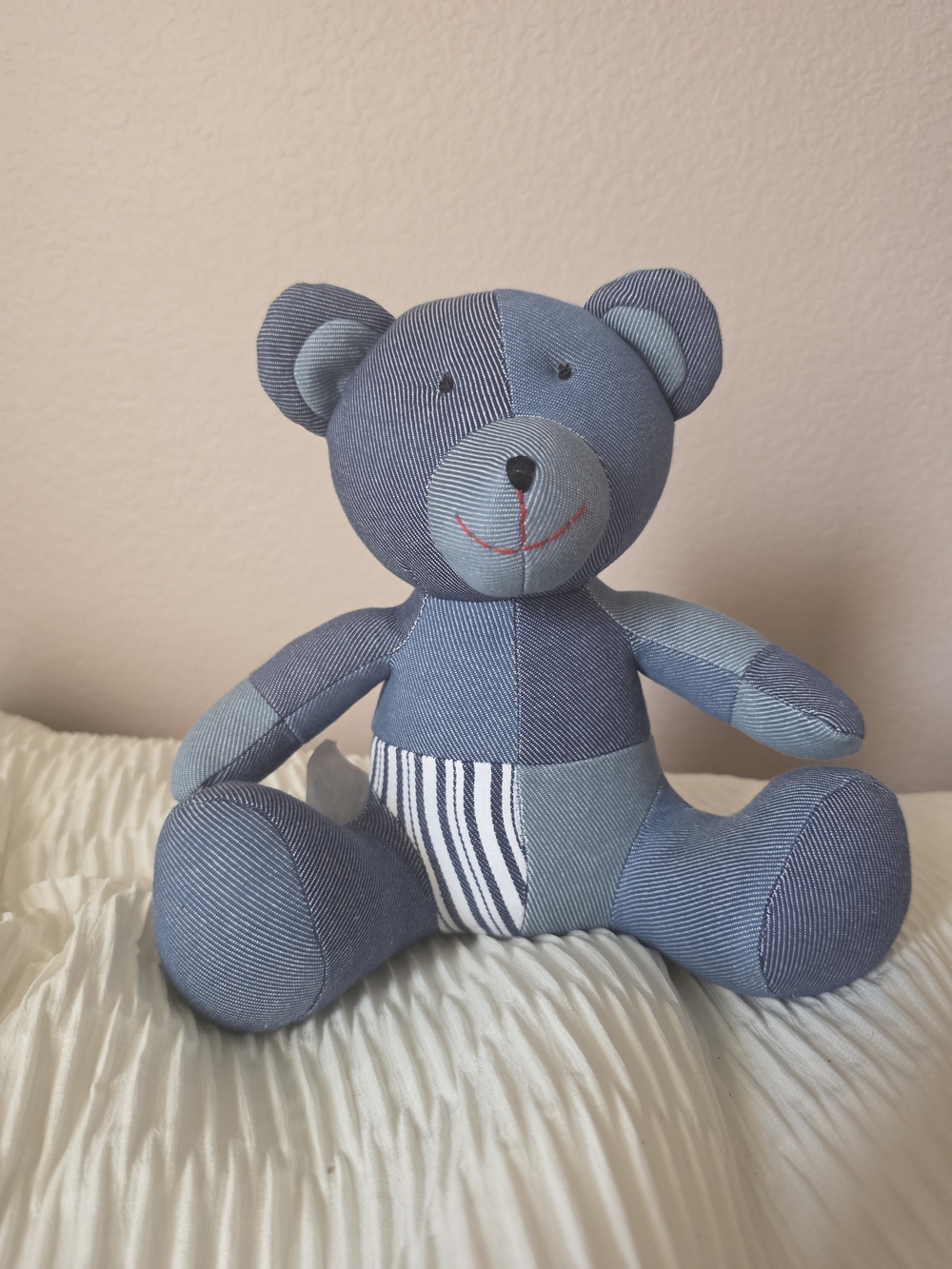 Levis X Target Limited Edition Plush Patchwork Blue Teddy Bear Like New